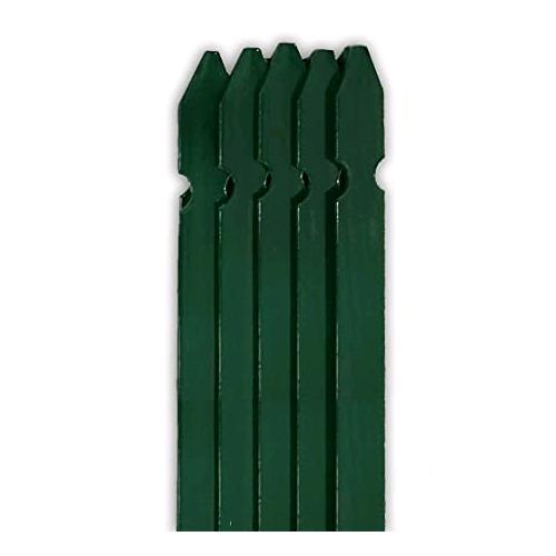 foto del prodotto palo paletto a t altezza 200 cm in acciaio plasticato verde 35x35x3,5 mm cf. 5 pz