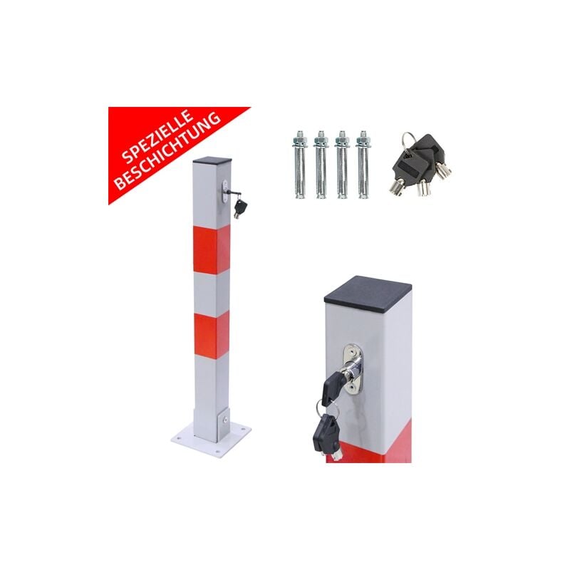 foto del prodotto palo parcheggio barriera di parcheggio pieghevole 65cm paletto dissuasore pieghevole paletto grigio rosso paletto barriera di parcheggio paletto di