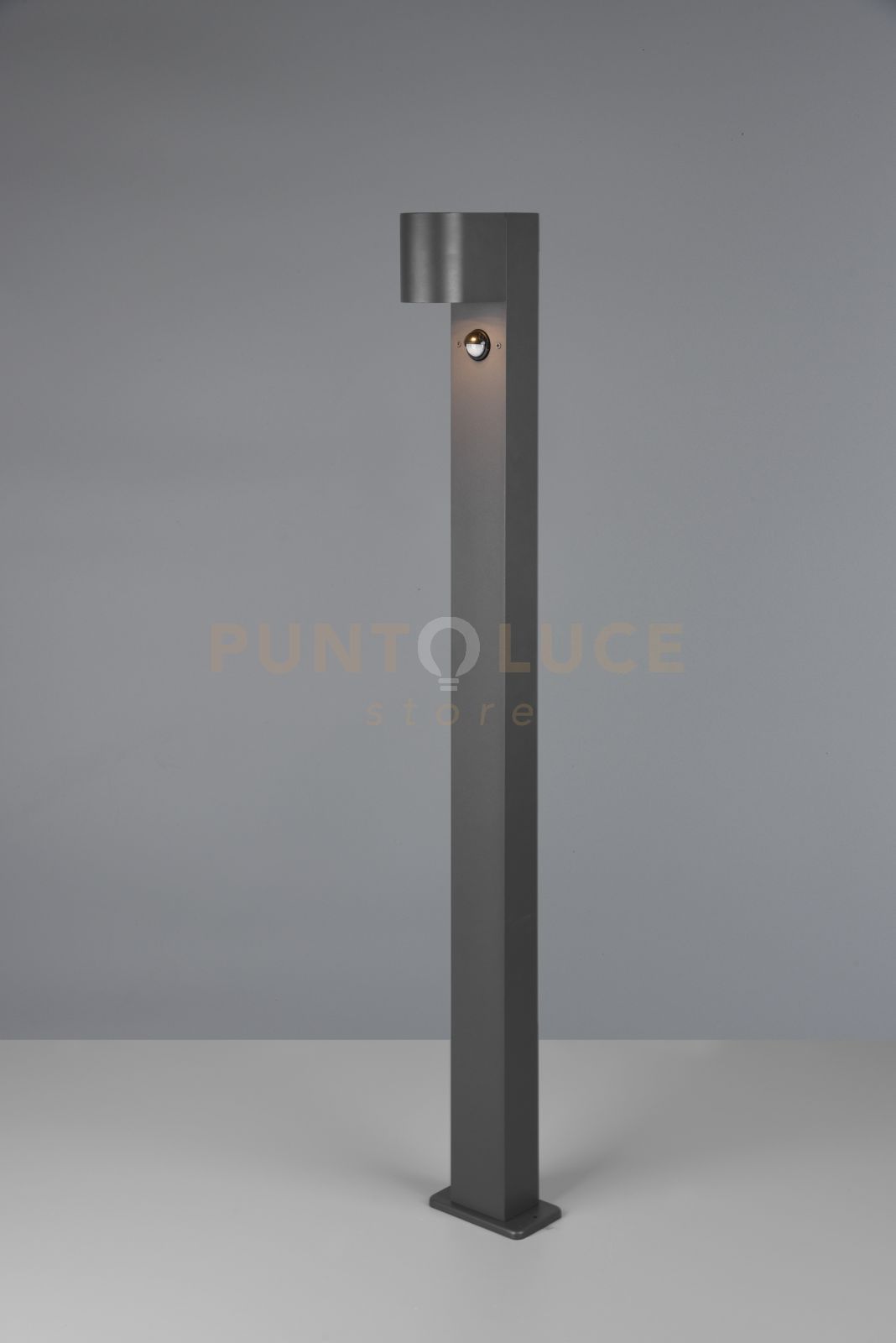 foto del prodotto palo roya applique a parete esterno roya fusione alluminio con sensore di movimento ip44 h.100cm stondata antracite 414260142