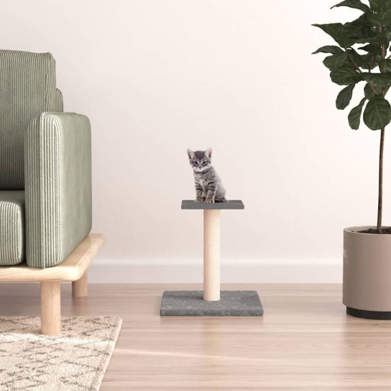 foto del prodotto palo tiragraffi per gatti con piattaforma grigio chiaro 38 cm vidaxl