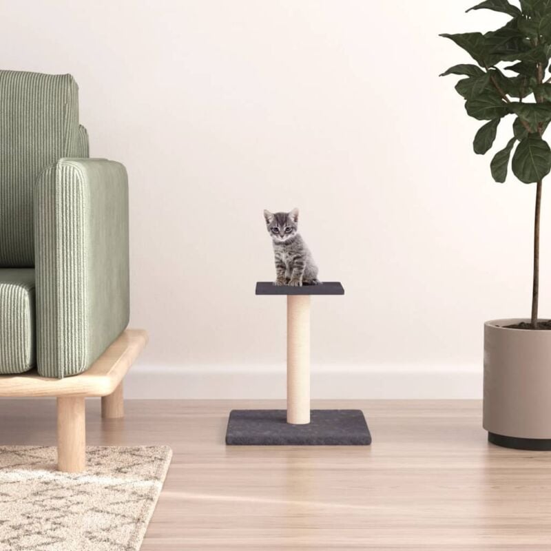 foto del prodotto palo tiragraffi per gatti con piattaforma grigio scuro 38 cm vidaxl