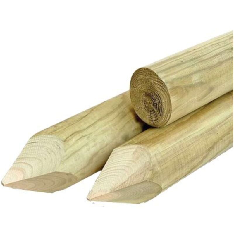 foto del prodotto palo tondo punta legno euro pino impregnato cm 8 h.cm 250 1 pezzo