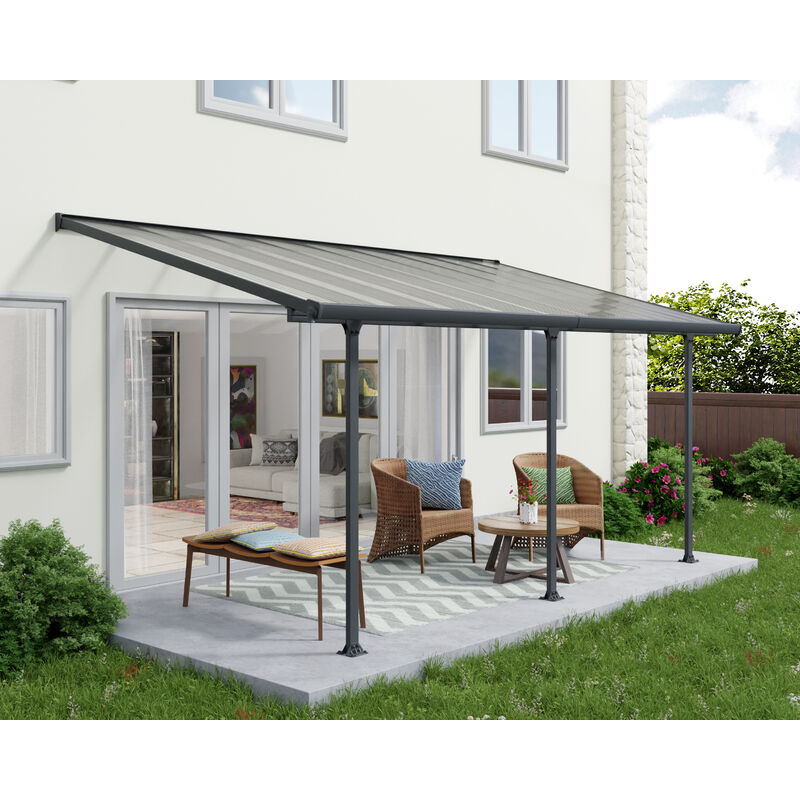 foto del prodotto palram canopia canopia feria pergola addossata in alluminio 3x5.5 m grigio