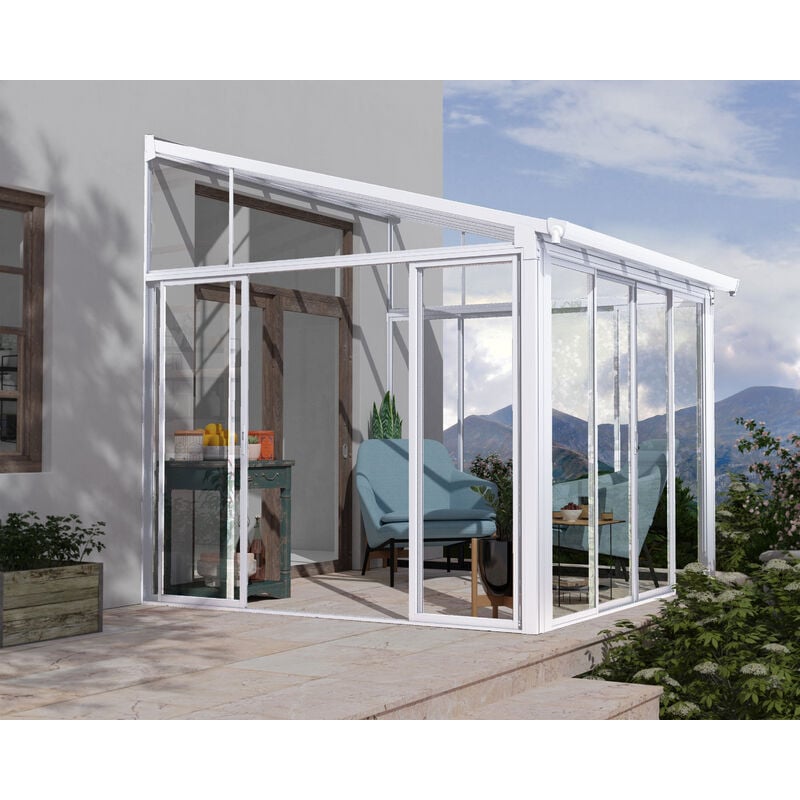 foto del prodotto palram canopia canopia san remo pergola chiusa in alluminio 3x3 m bianco