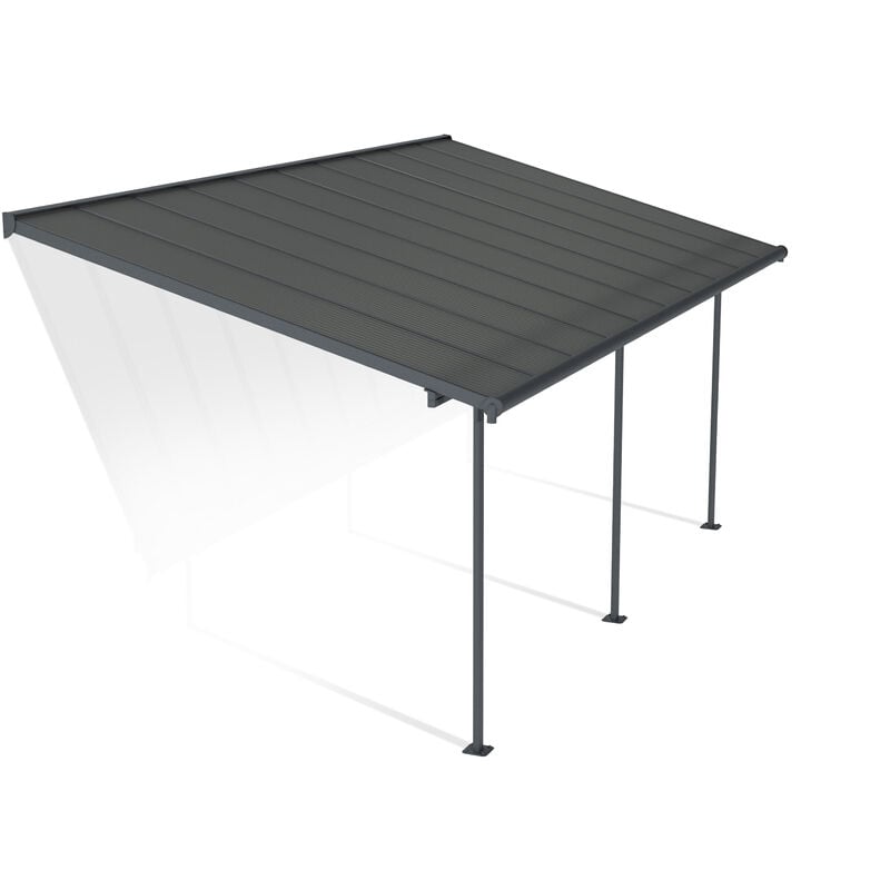 foto del prodotto palram canopia capri pergola addossata in alluminio 3x6.2 m grigio