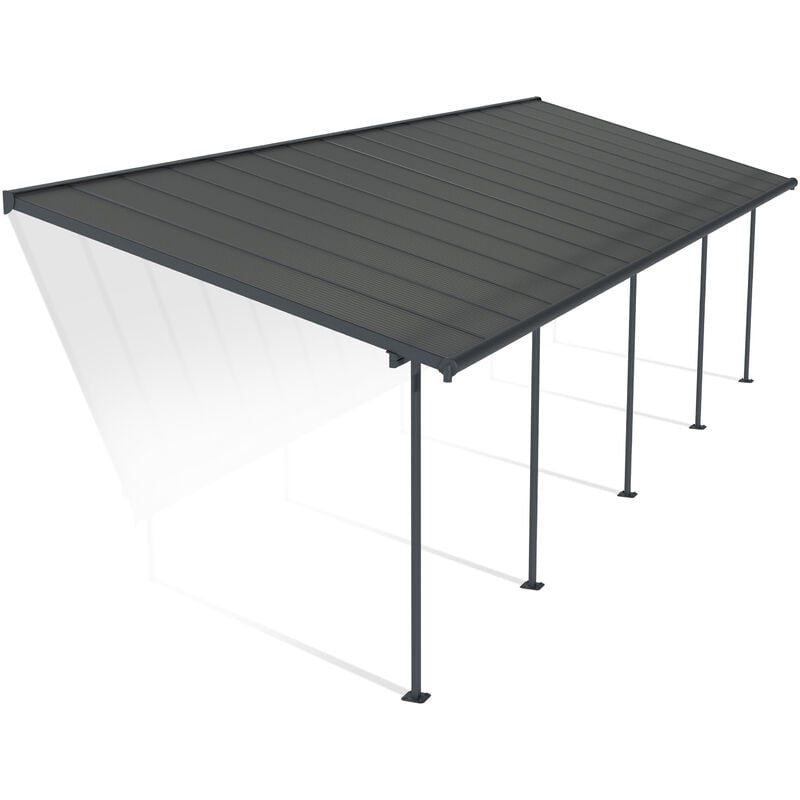 foto del prodotto palram canopia capri pergola addossata in alluminio 3x9.7 m grigio