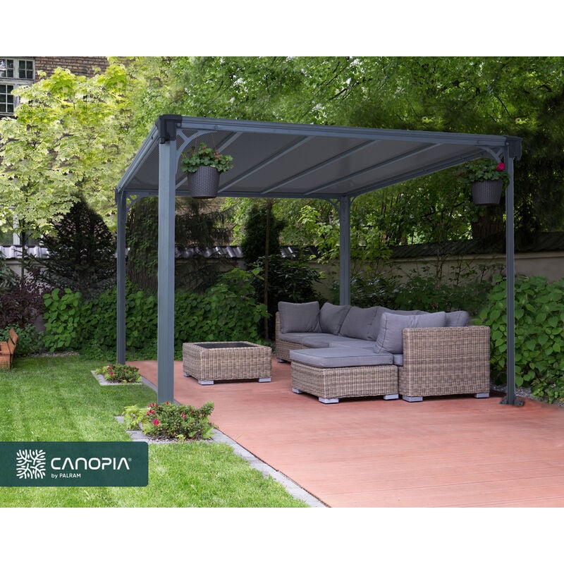 foto del prodotto palram canopia milano gazebo in alluminio 3x3 m