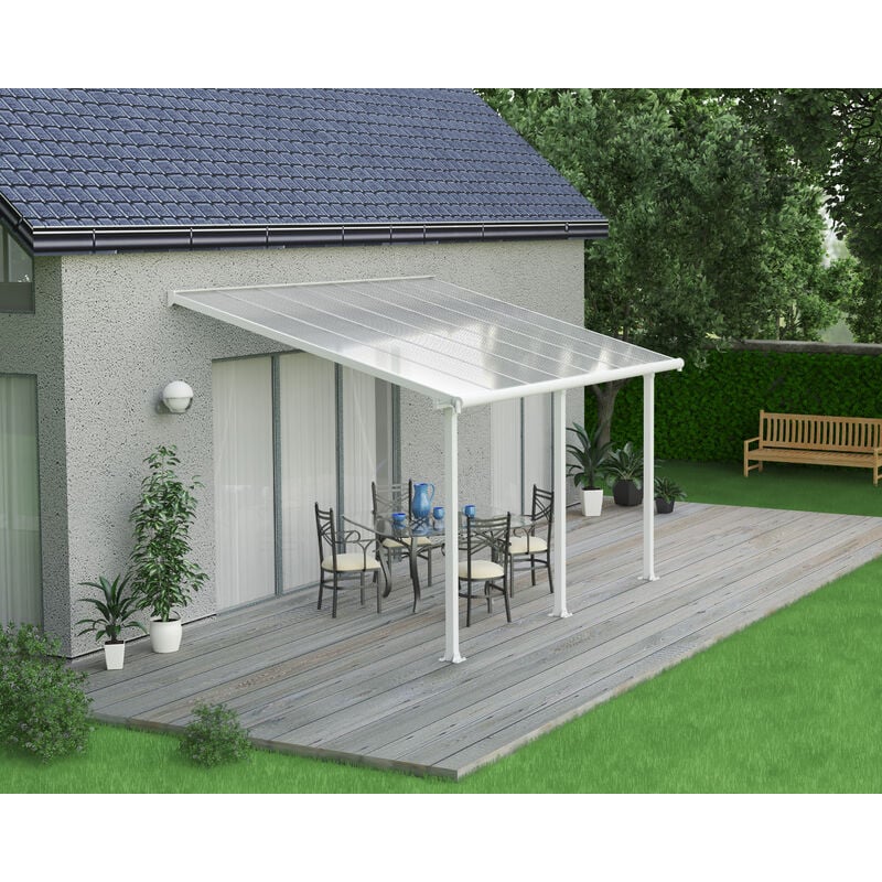 foto del prodotto palram canopia olympia pergola addossata in alluminio 3x4.3 m bianco