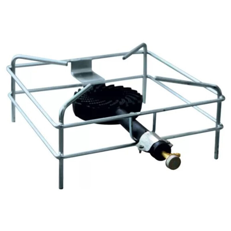 foto del prodotto palumbo fornellone cromato 40x40cm fornello a gas bruciatore 8,5kw ghisa c rubinetto fox