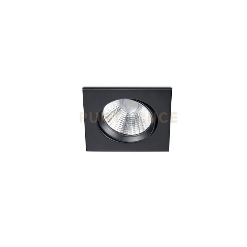 foto del prodotto pamir faretto da incasso led 5,5w 345lm, 3000k quadrato orientabile nero opaco ip23 8,5x8,5cm