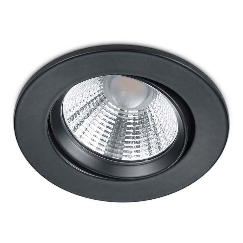 foto del prodotto pamir faretto da incasso led rotondo orientabile nero opaco dimmerabile ip23 diam.8,5cm