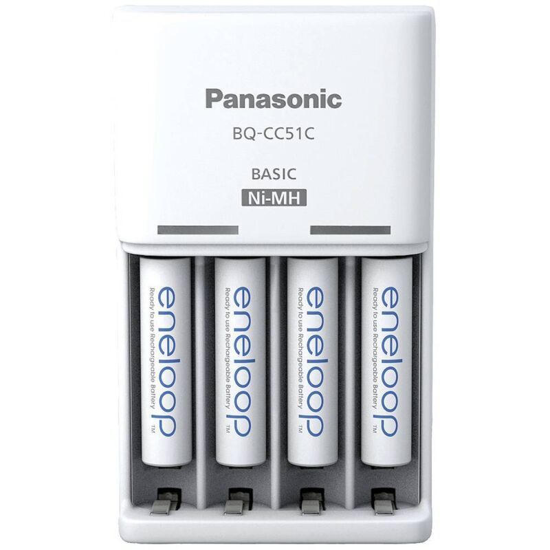 foto del prodotto panasonic basic bq cc51 4x eneloop aaa caricatore per spina domestica nimh ministilo aaa , stilo aa 