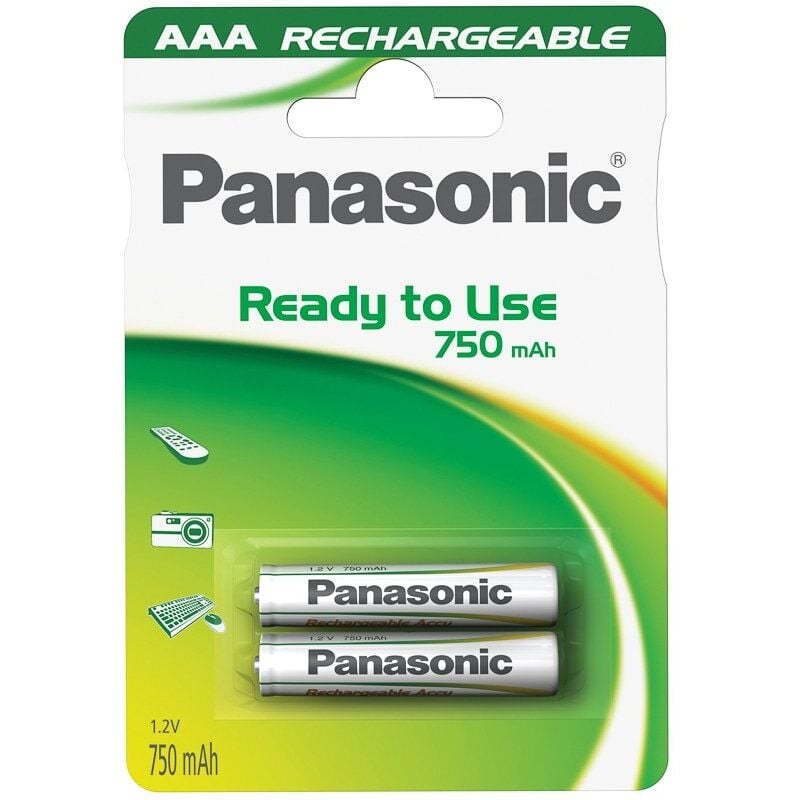 foto del prodotto panasonic batterie ricaricabili ni mh ministilo aaa 1,2v 750mah ready to use 2