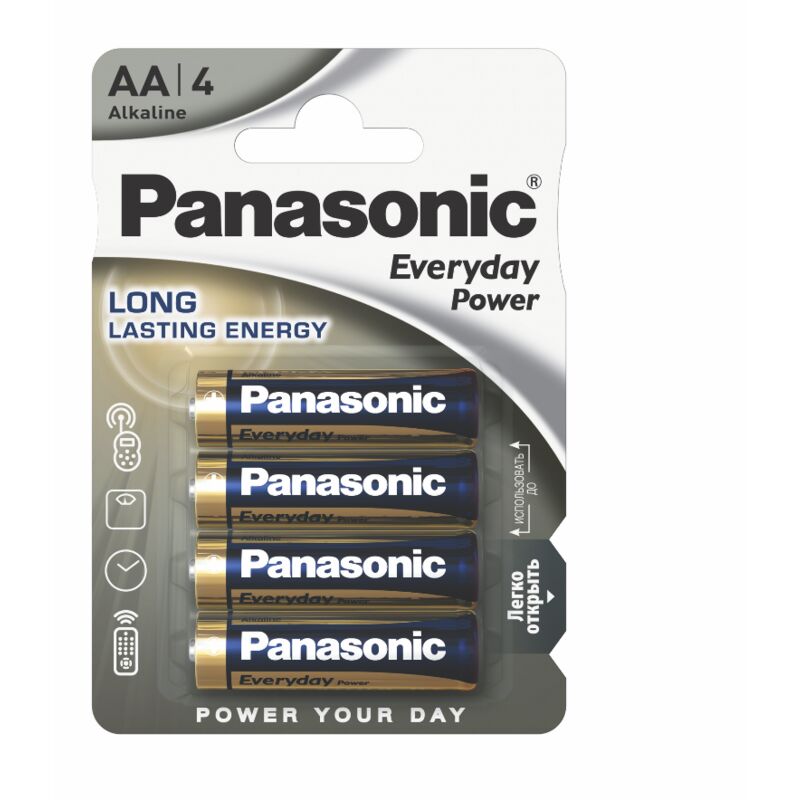 foto del prodotto panasonic blister da 4 pile alcaline 1,5v everyday power stilo, aa, lr6, mn1500