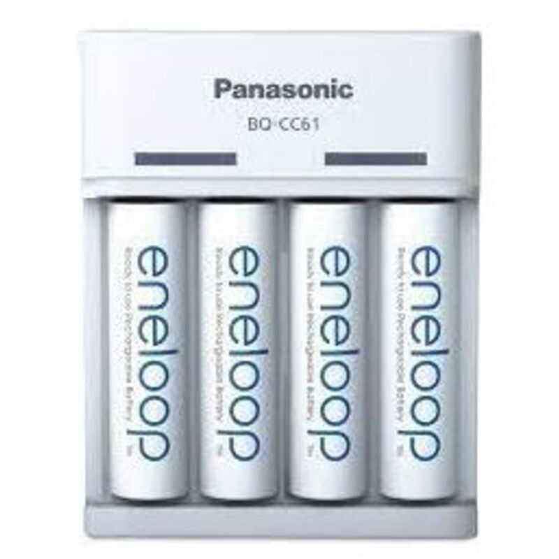 foto del prodotto panasonic eneloop basic charger usb bq-cc61 con 4xaa 2200mah