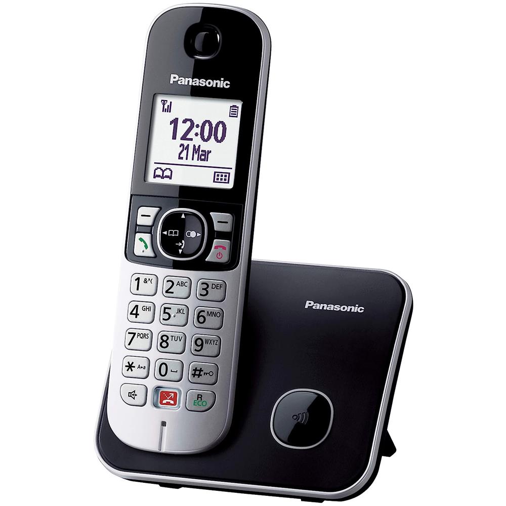 foto del prodotto panasonic kx tg6851jtb telefono telefono dect identificatore di chiamata nero, grigio pan cordless kx tg6851jtb ita blk 