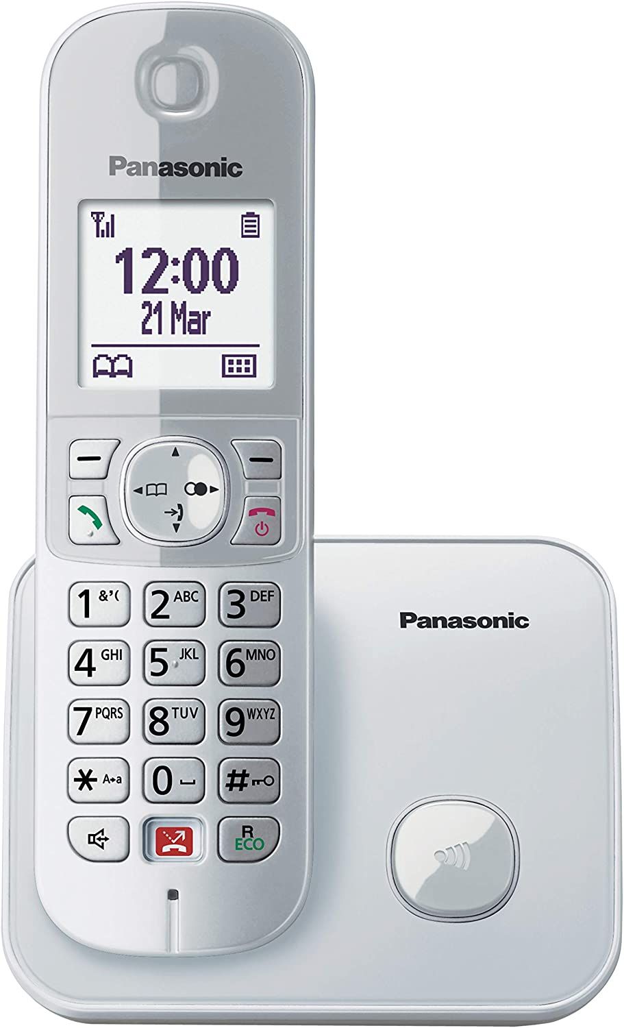 foto del prodotto panasonic kx tg6851jts telefono cordless dect, schermo lcd da 1.8,