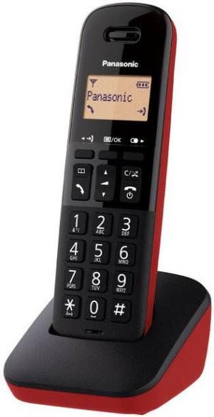 foto del prodotto panasonic kx tgb610jtr telefono telefono analogico dect nero, rosso identificatore di chiamata