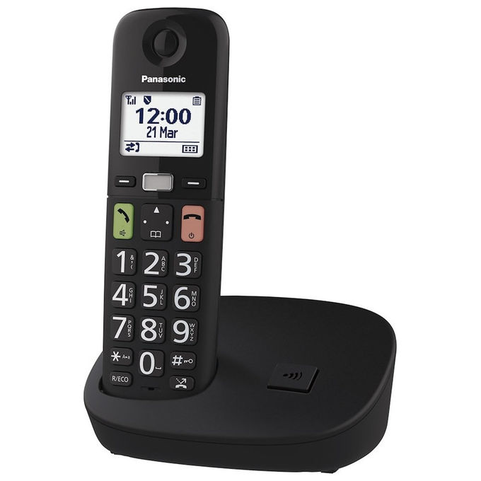 foto del prodotto panasonic kx-tgu110exb cordless display 1.8'' vivavoce tasti grandi compatibile con apparecchi acustici
