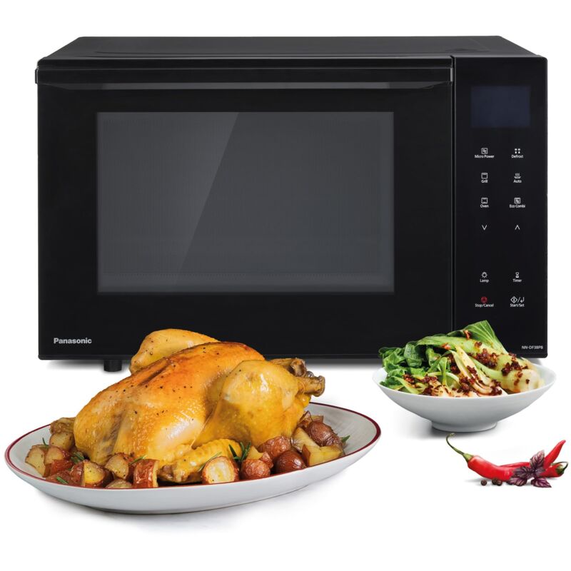 foto del prodotto panasonic nn df38pbepg forno combinato microonde e grill, 1000w, 23l, tecnologia inverter, modalit eco combi, 16 programmi automatici e
