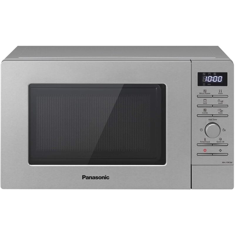 foto del prodotto panasonic nn j19ksmepg forno microonde e grill con piatto rotante, 20 litri, acciaio inox, 800 w, grill 1000 w, 9 programmi automatici, argento