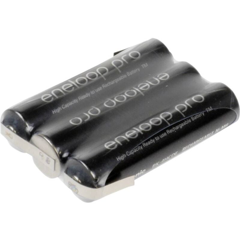foto del prodotto panasonic pacco batteria 3x ministilo aaa eneloop pro linguette a saldare a z nimh 3.6 v 900 mah