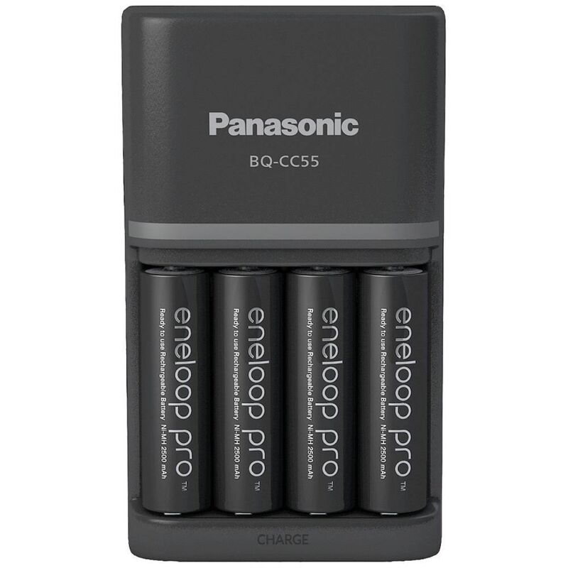 foto del prodotto panasonic smart quick bq cc55 4x eneloop pro aa caricatore per pacchi batteria nimh ministilo aaa , stilo aa 