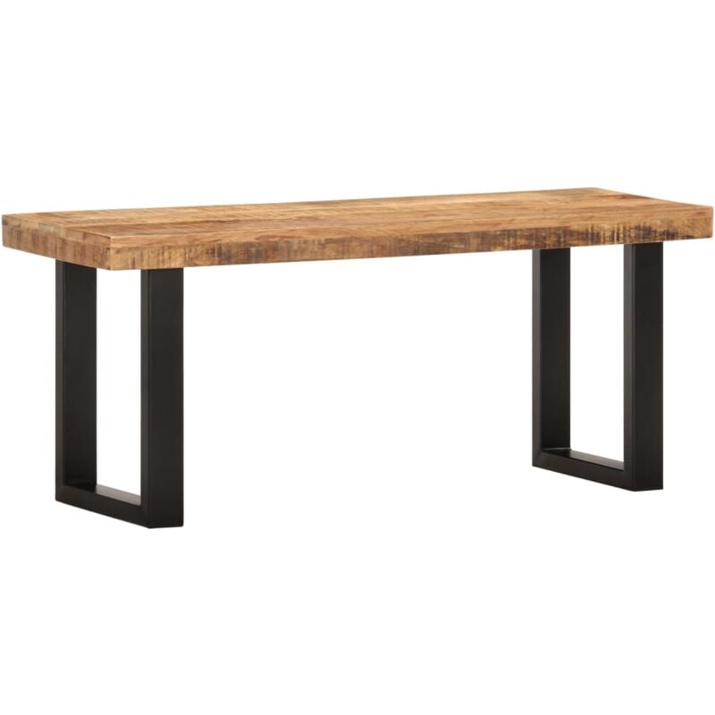 foto del prodotto panca 110 cm in legno massello di mango e acciaio vidaxl