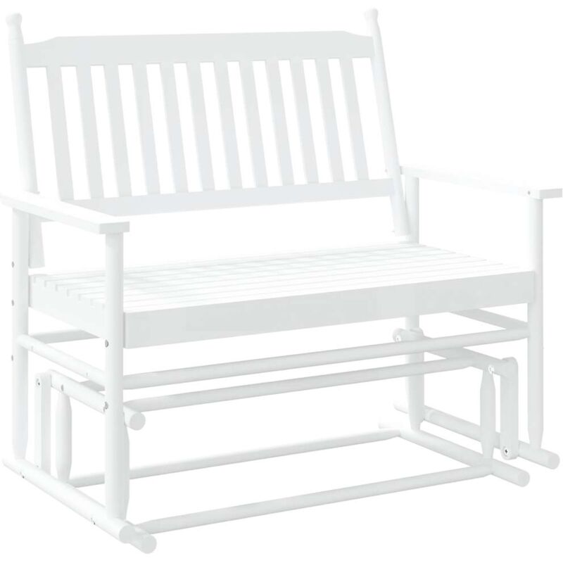foto del prodotto panca a dondolo da giardino 118 x 70 x 104,5 cm in legno massello di pioppo bianco dec028712