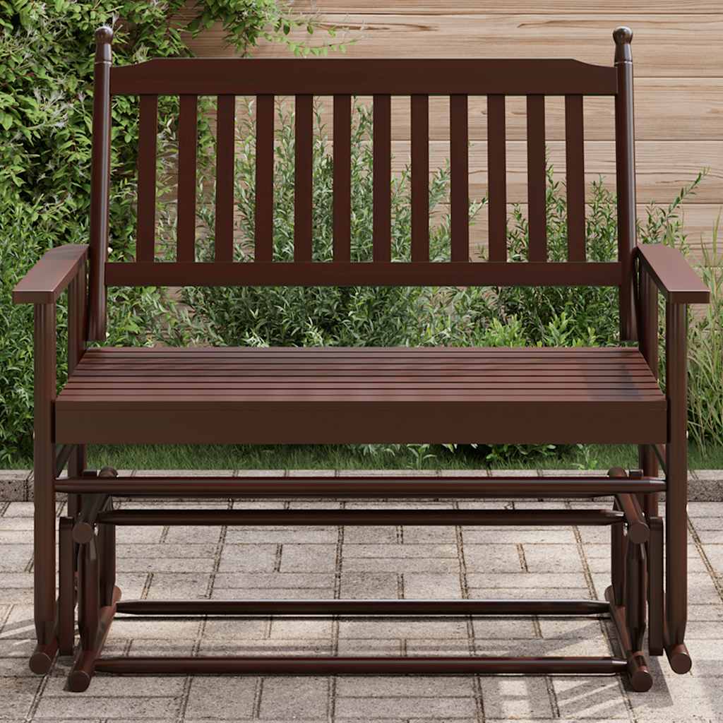 foto del prodotto panca a dondolo marrone 118x70x104,5cm legno massello di pioppo