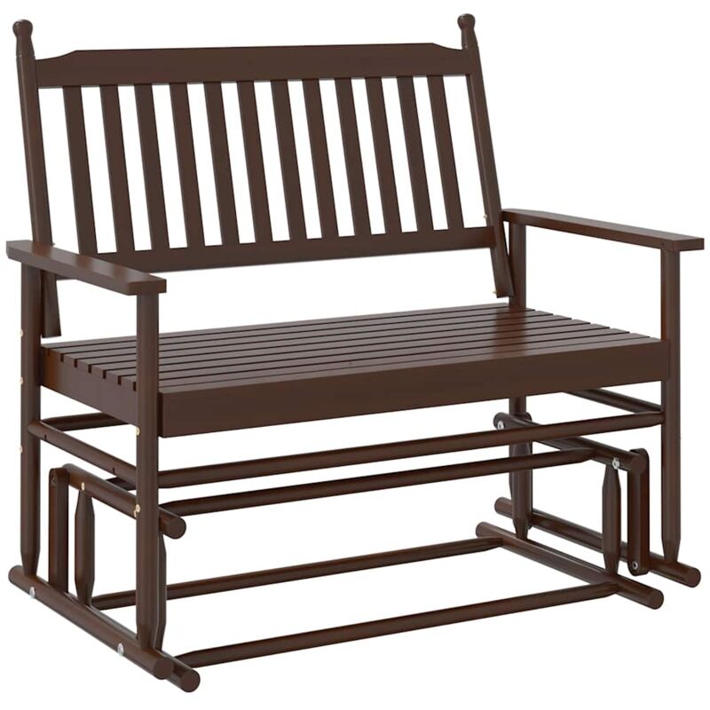 foto del prodotto panca a dondolo marrone 118x70x104,5cm legno massello di pioppo vidaxl