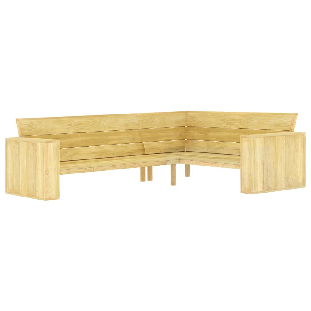 foto del prodotto panca angolare da giardino 239 cm in legno di pino impregnato cod mxl 46003