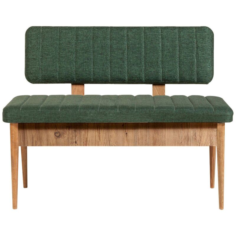 foto del prodotto panca barthelemy, panchina multiuso, seduta per ospiti, cassapanca multifunzione, 110x40 h85 cm, quercia e verde dmora
