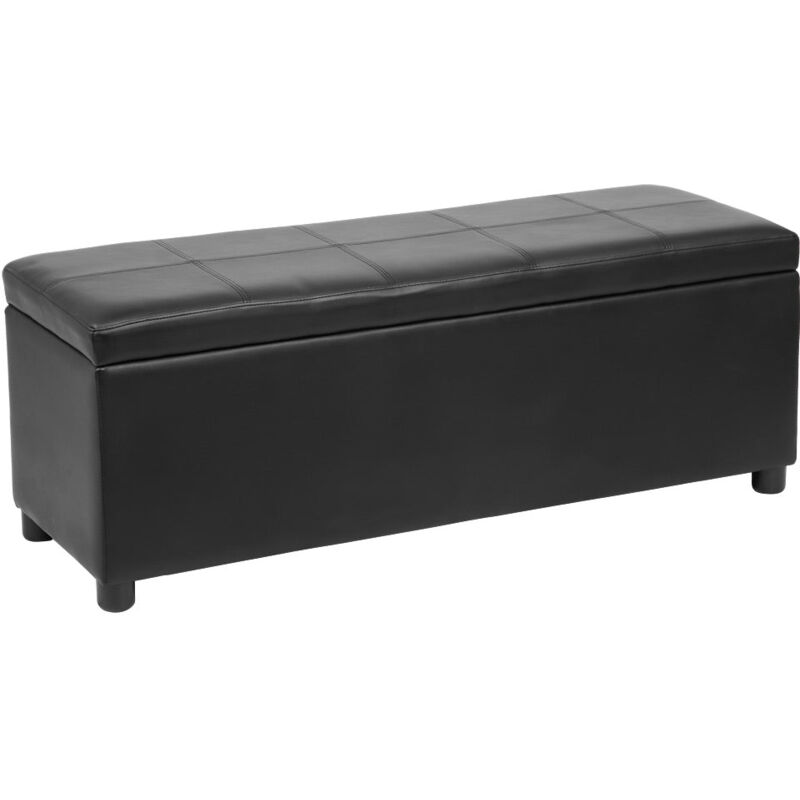foto del prodotto panca baule con vano portaoggetti in sintetico nero 119x38x45cm 030001629
