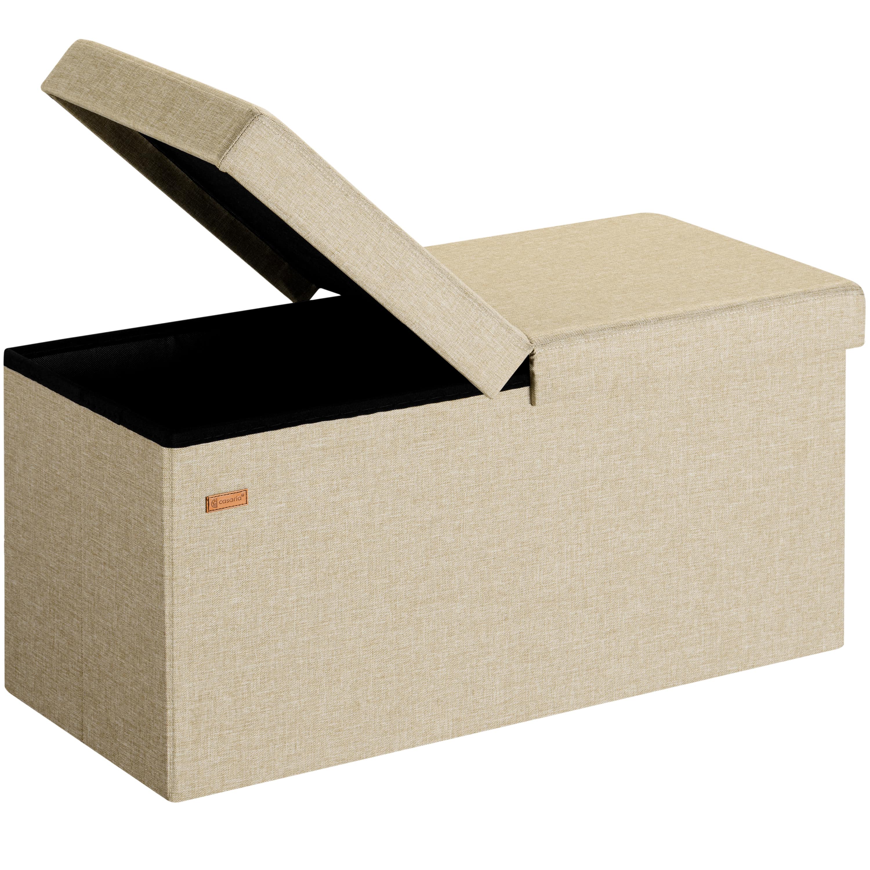 foto del prodotto panca beige 76x38x38cm con coperchio incernierato