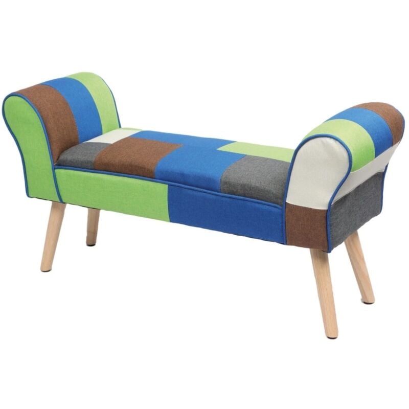 foto del prodotto panca bellahome patch in tessuto multicolore, 100x54x35 cm