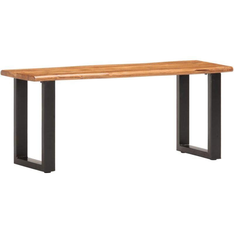 foto del prodotto panca con bordi vivi 110 cm in legno massello acacia e acciaio vidaxl