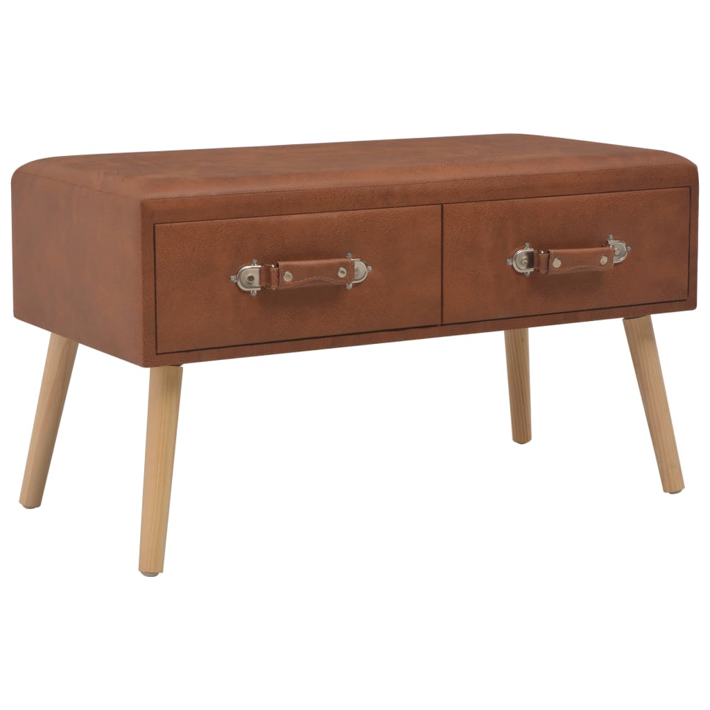 foto del prodotto panca con cassetti 80 cm marrone in similpellecod mxl 95323
