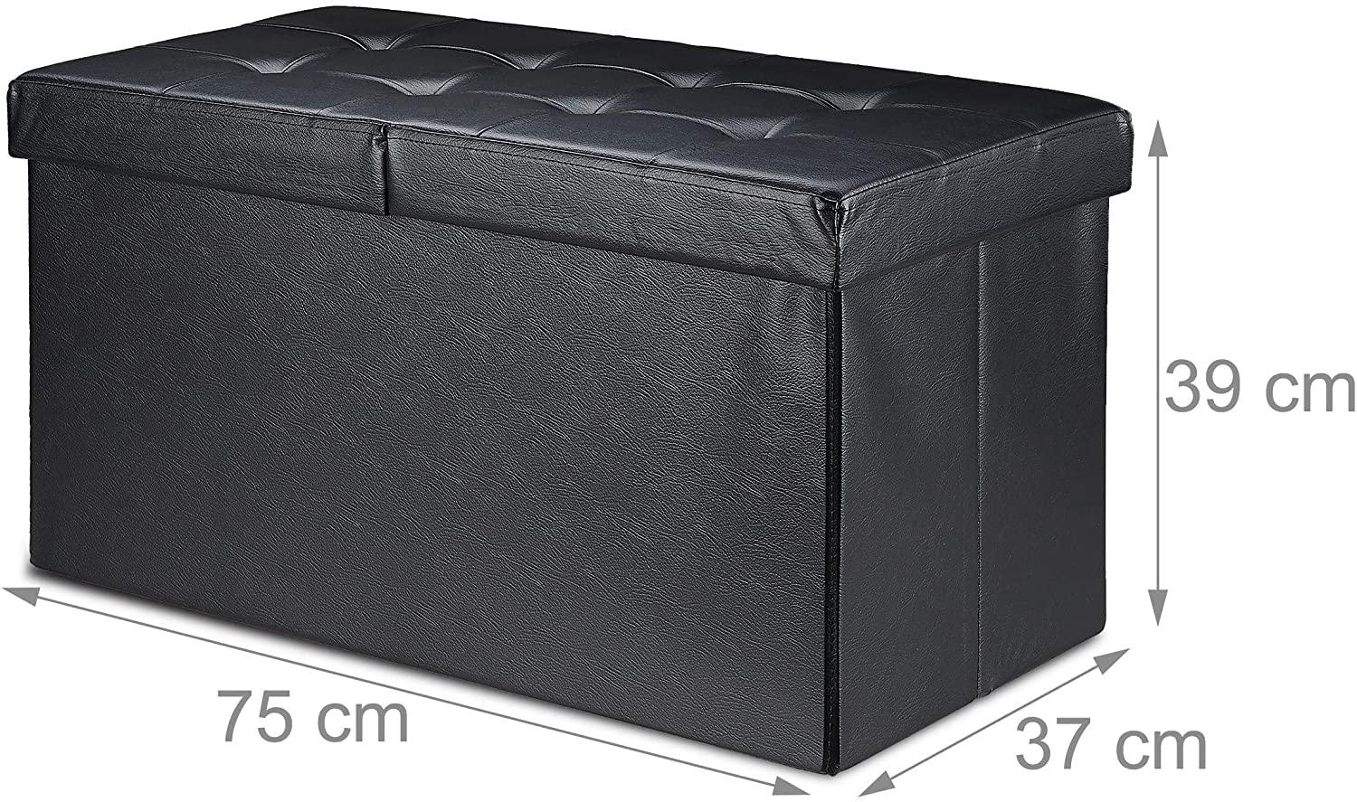 foto del prodotto panca con contenitore con coperchio in ecopelle 75 cm nero 13 0000372 2
