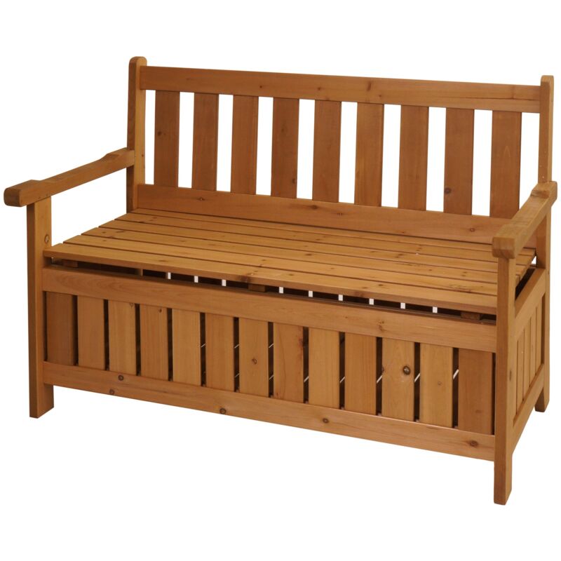 foto del prodotto panca con contenitore per terrazza giardino hhg 487 legno abete 115cm