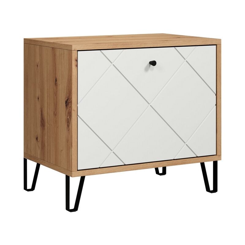 foto del prodotto panca con portaoggetti touch, fibre polimeriche, mdf, melamina, marrone, bianco, 63x56x40 cm