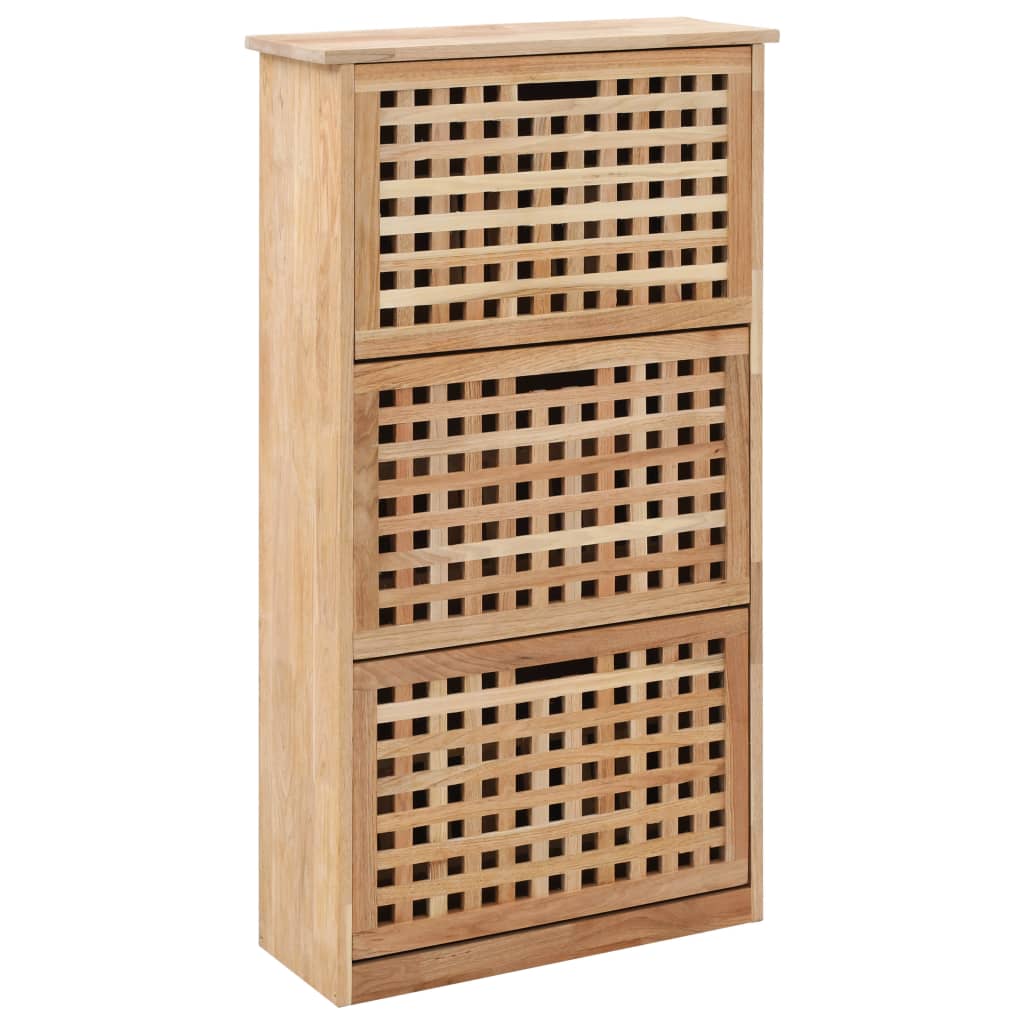 foto del prodotto panca con scarpiera 55x20x104 cm in legno massello di noce cod mxl 77848