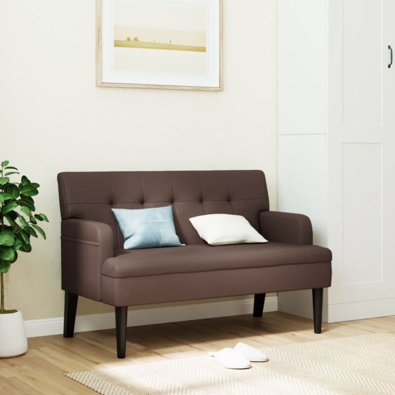 foto del prodotto panca con schienale marrone 112x65,5x75 cm in similpellecod mxl 131842