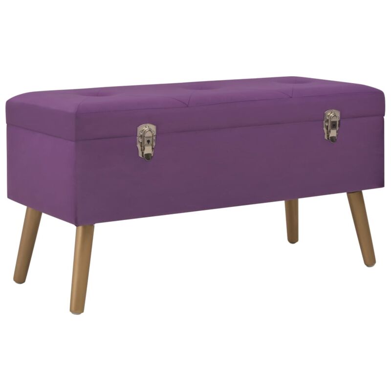 foto del prodotto panca con vano portaoggetti 80 cm in velluto con chiusura elegante vari colori colore viola