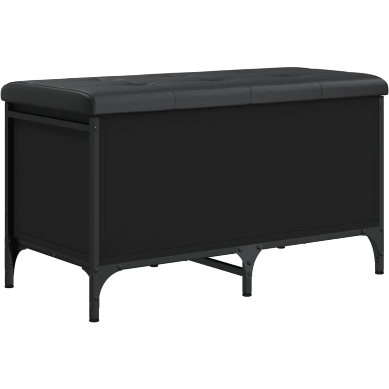 foto del prodotto panca contenitore con cuscino 82 x 42 x 45 cm multistrato nero dec024783