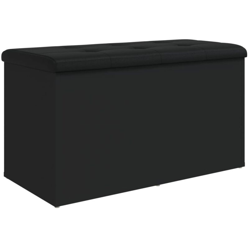 foto del prodotto panca contenitore con cuscino nero 82 x 42 x 45 cm in multistrato nero dec024782