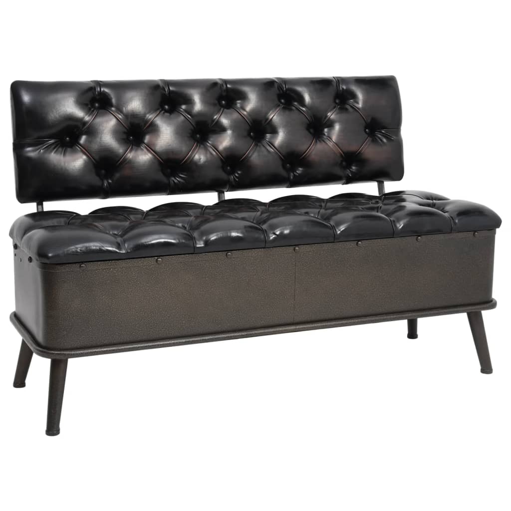 foto del prodotto panca contenitore con schienale 110 cm sintetico nero 02 0010890