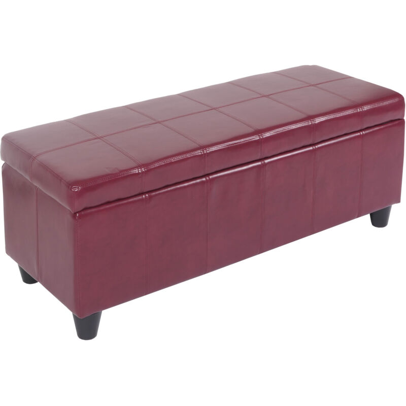 foto del prodotto panca contenitore elegante kriens pelle rivestita e ecopelle 112x45x45cm, rosso