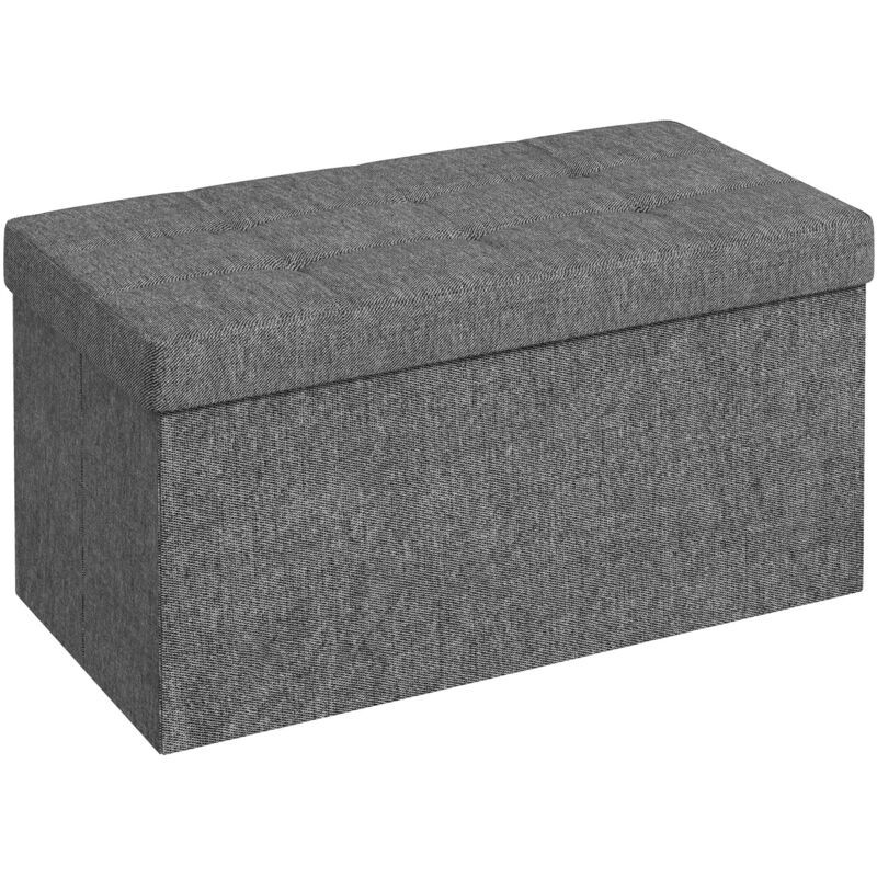 foto del prodotto panca contenitore pieghevole 84l 76x38x38 cm in tessuto grigio scuro