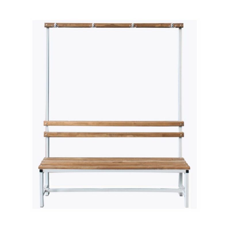 foto del prodotto panca da 100 con spalletta spogliatoio in metallo e legno 100x33x192 cm